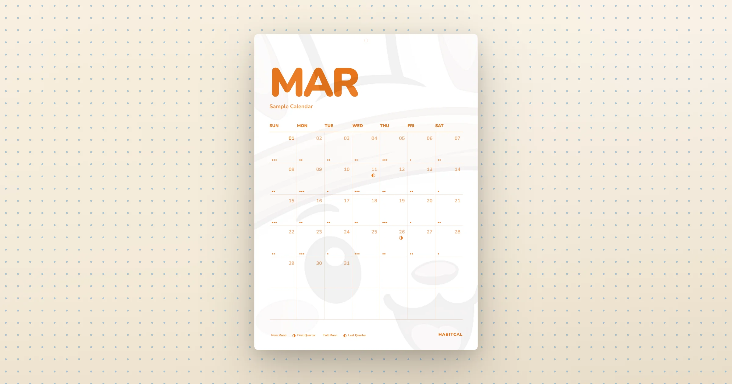 Vibrant Scandinavian Pop Monthly Calendar — printable monthly calendar PDF, A4 portrait